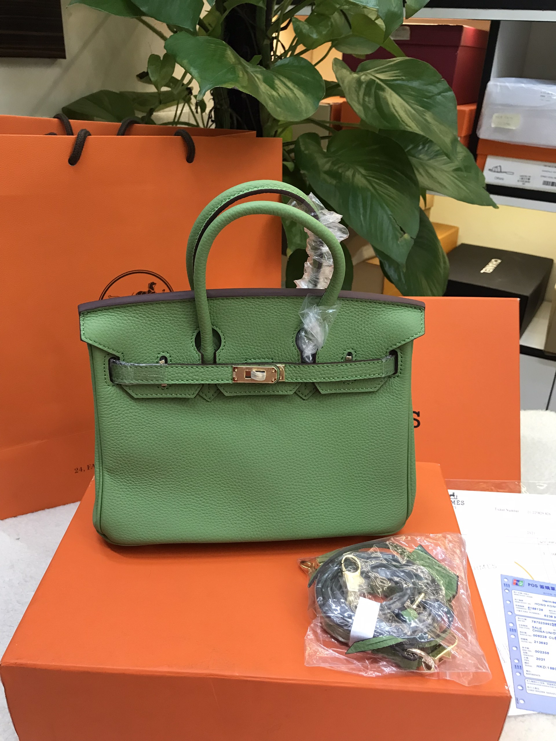 Túi Hermes Birkin 25 Super Màu Xanh Lá Khóa Vàng Size 25cm