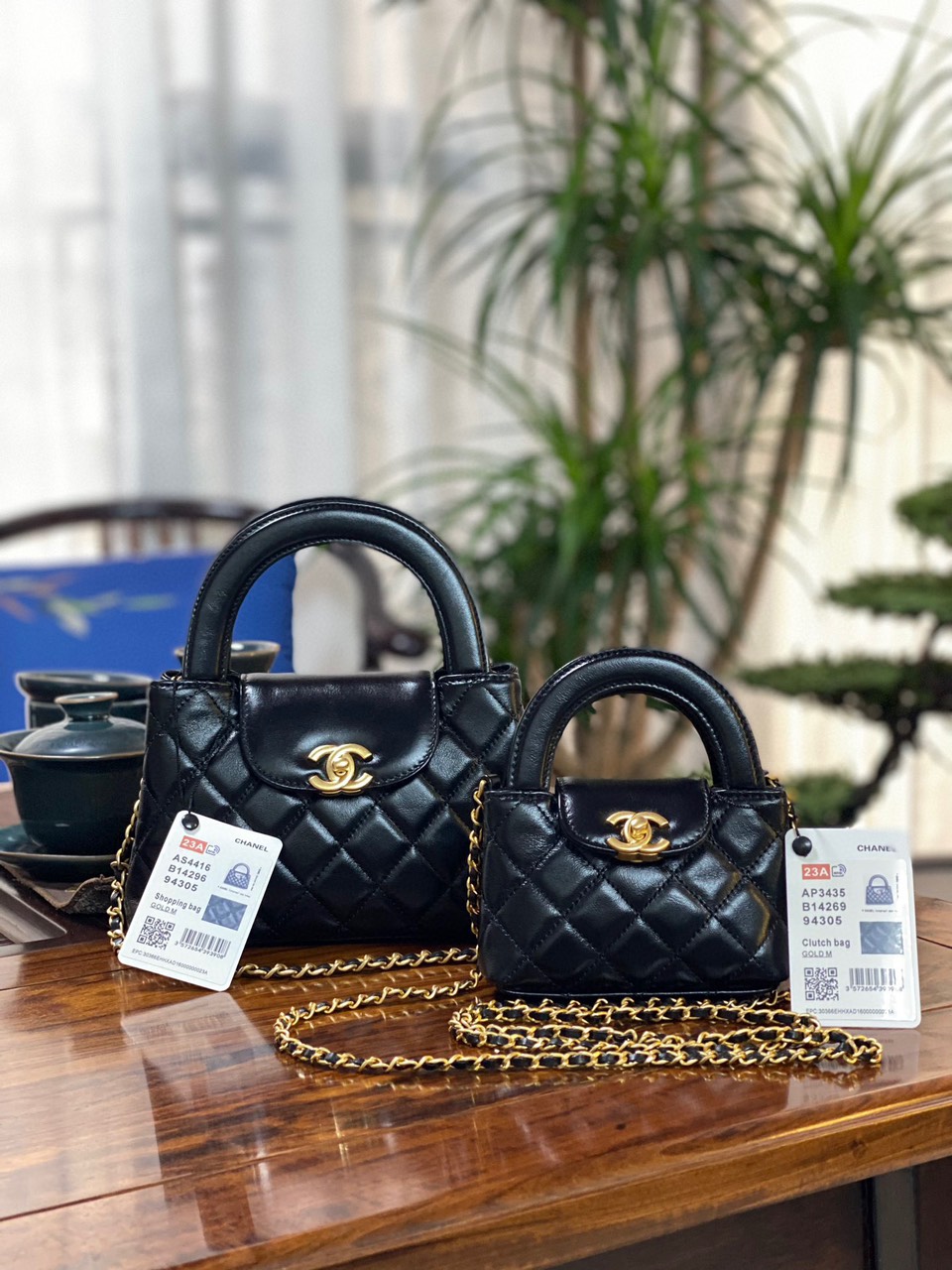 Túi Xách Chanel Kelly Mini Shopping Bag Màu Đen AS4416 Chanel 23K