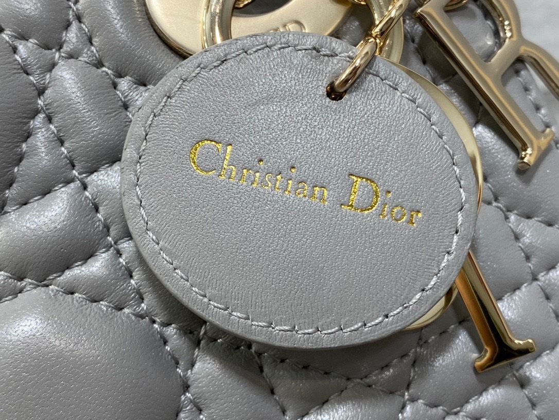 Túi Xách Dior Lady Diana Siêu Cấp Xám Size 17cm M6603
