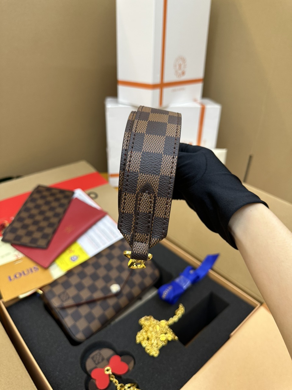 Túi Xách LV Félicie Pochette Super Màu Nâu Size 21cm Fullbox