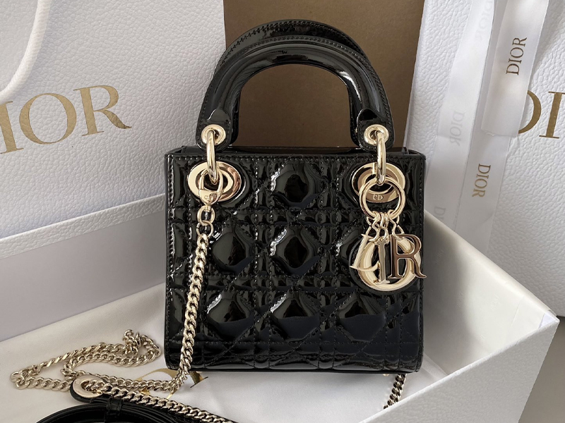 Welcoming my black patent leather Mini Lady Dior bag to my collection    TikTok